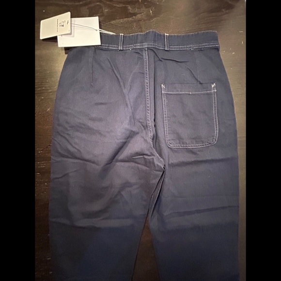 Sandrine Rose X Free People Blue/Blk French Worker Pant Pinstripe Patch Size 29 - Picture 6 of 14